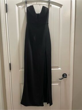 Lulus Dedicated to Glamour Black Strapless Maxi Dress